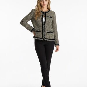 Elegant Black and Cream Women's Blazer